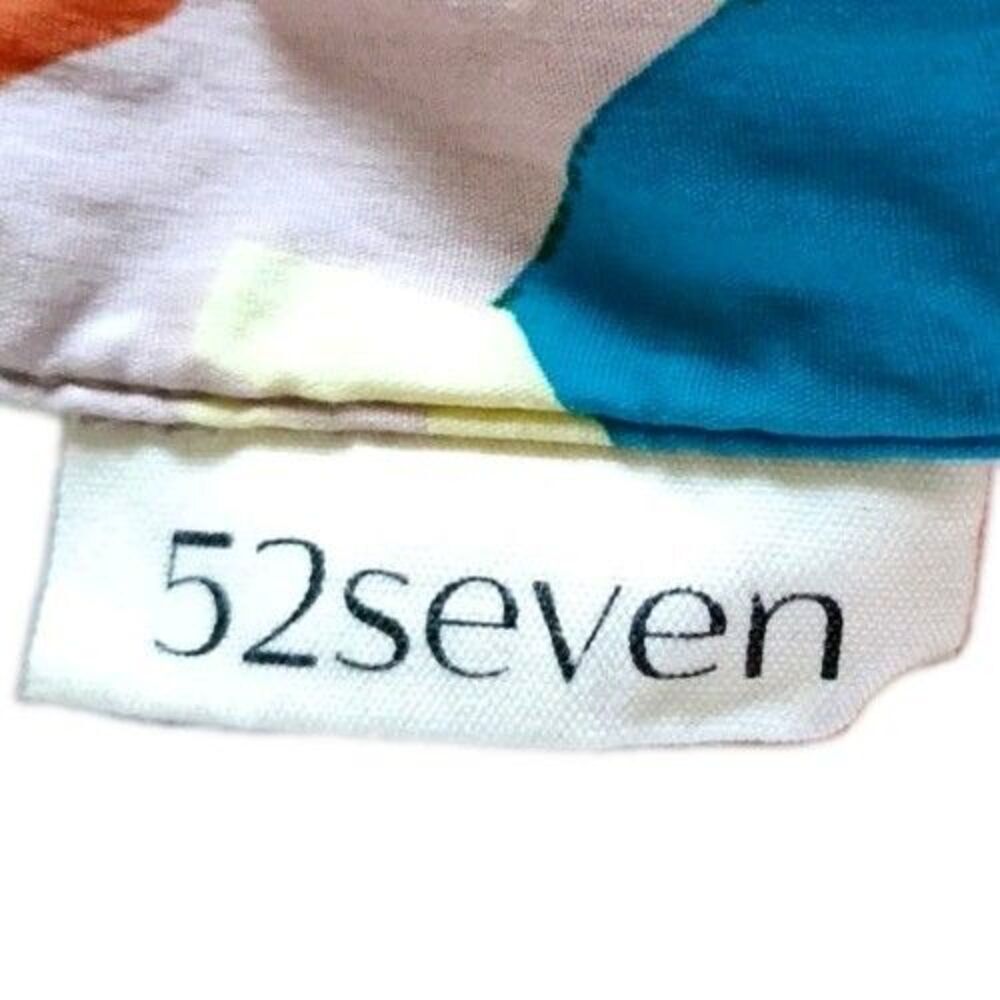 52seven Puff Sleeve Dress Size 16 Colorful Floral Drawstring Waist Pockets - Picture 5 of 6